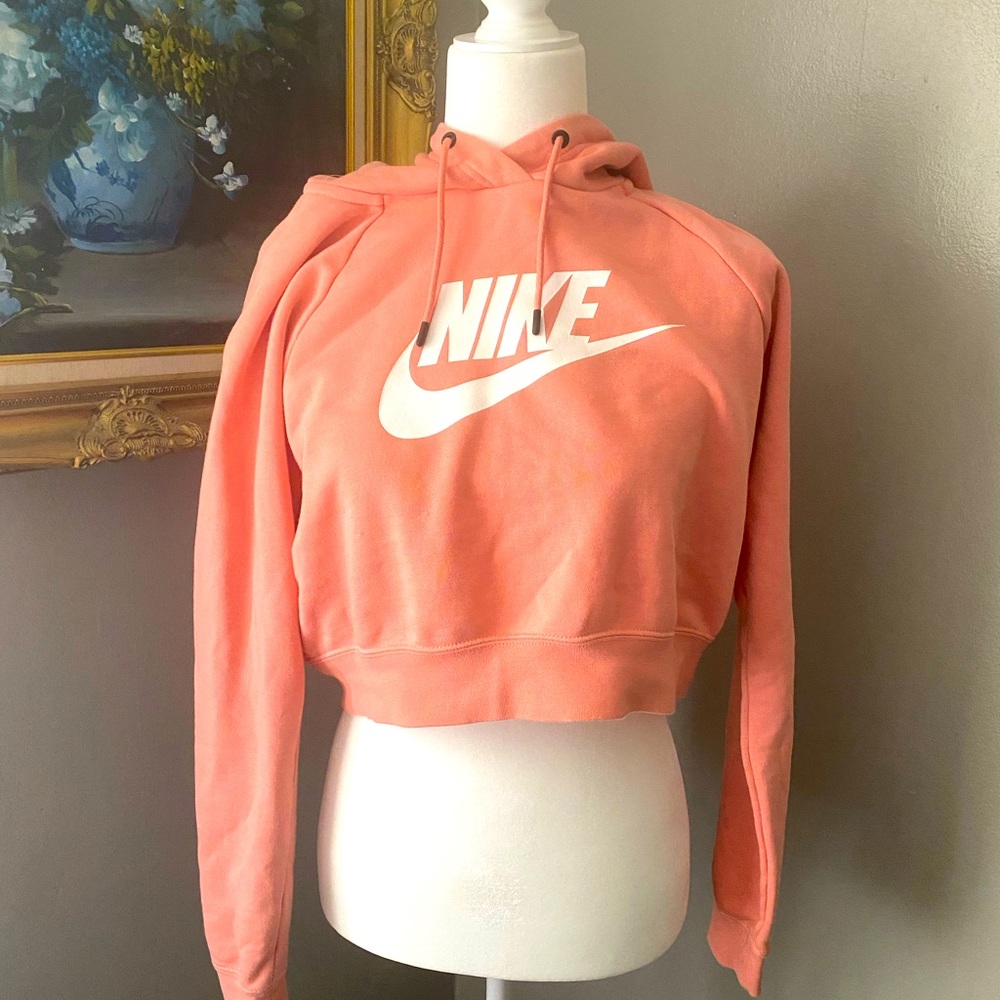 NIKE crop top peach/coral hoody